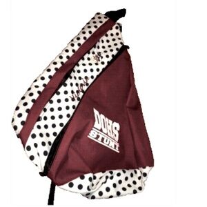 Victorias Polka Dot Stunt Crossbody Backpack, Book Bag, Beach Bag